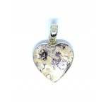 Tiffany kameň strieborný prívesok v tvare srdca 0017